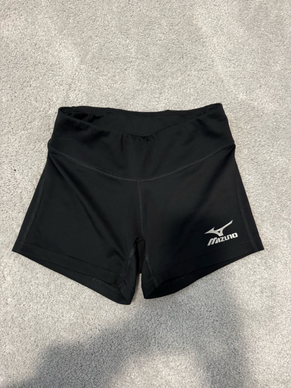 Mizuno Black Performance Mid-Rise Athletic Shorts